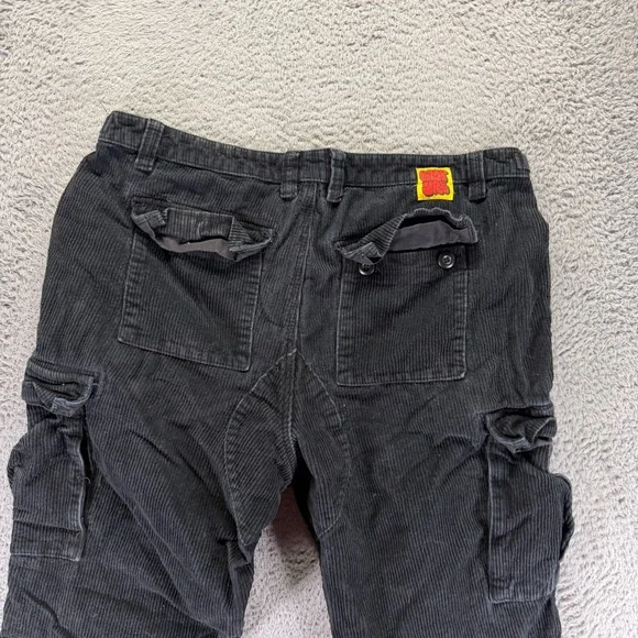 VTG Empyre Pant Mens 36x27 Black Cotton Corduroy Cargo Straight Utility Workwear